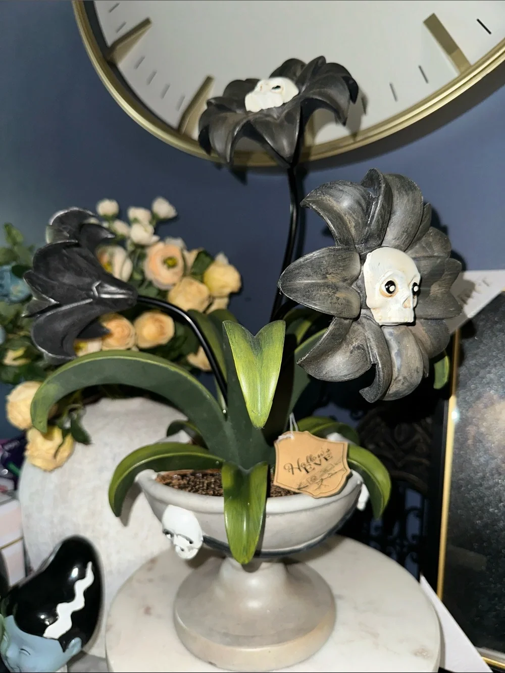 Gothic Skull Flower Halloween skull orchid plant breakable